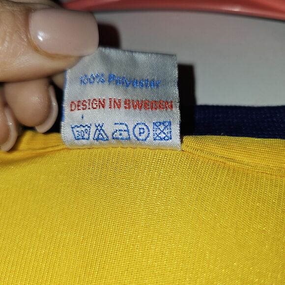 Sverige Sweden Football Soccer Jersey Shirt Men’s Size XXL Yellow And Blue - Picture 9 of 10